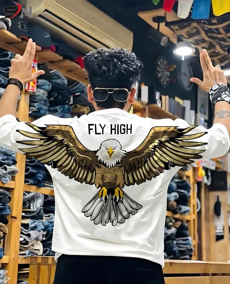 EAGLE PRINTED  OVERSIZE T-SHIRT FOR BOYS