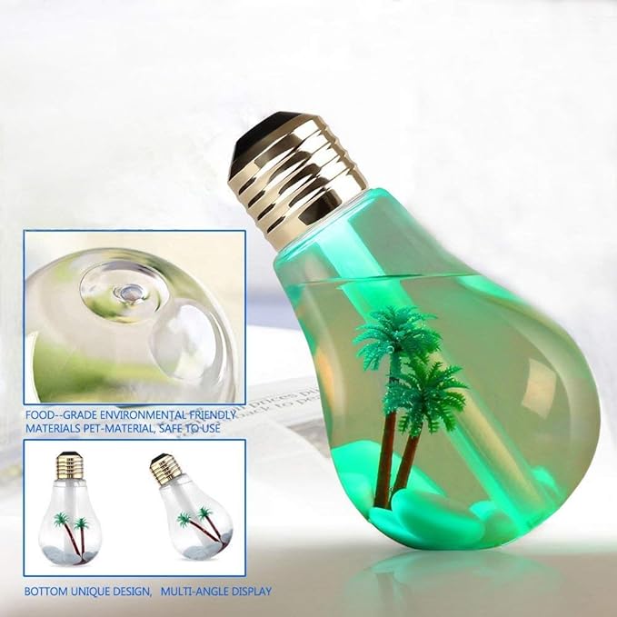 USB Portable Desktop Bulb Air Humidifier with On/Off 7 Color