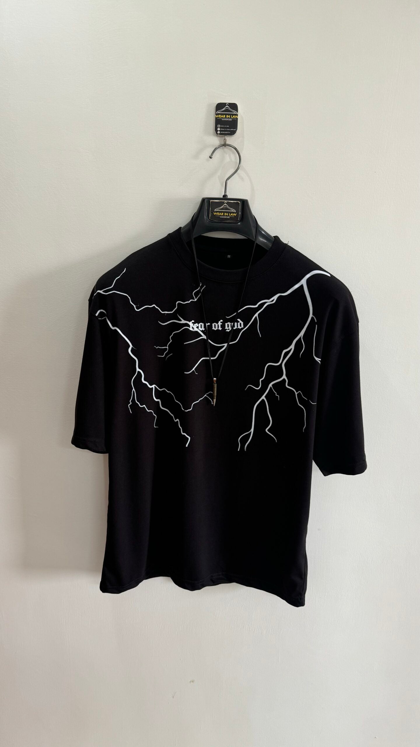 Lightning & letter print oversized tees